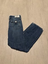 True Religion Boys Big T Straight Blue Embroidered Size 14