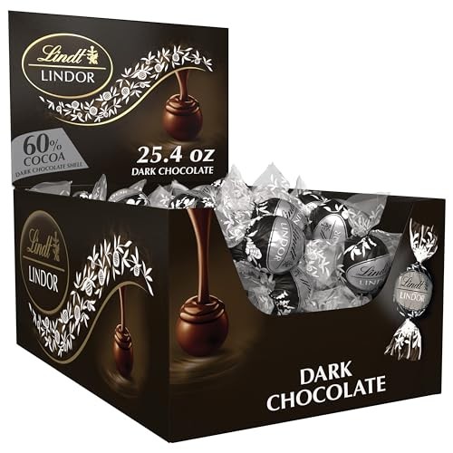 Dark Chocolate Truffles Candy with Smooth Melting Center