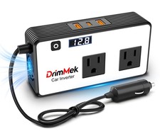 Car Power Inverter with LED Display, 200 Watts Car Plug in Adapter Outlet DC ...