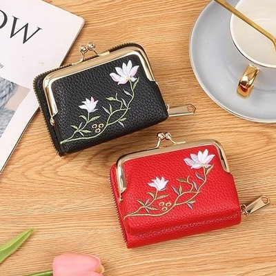 Kiss Lock Female Wallet Credit Card Case PU Leather Coin Pures Fashion Wallets