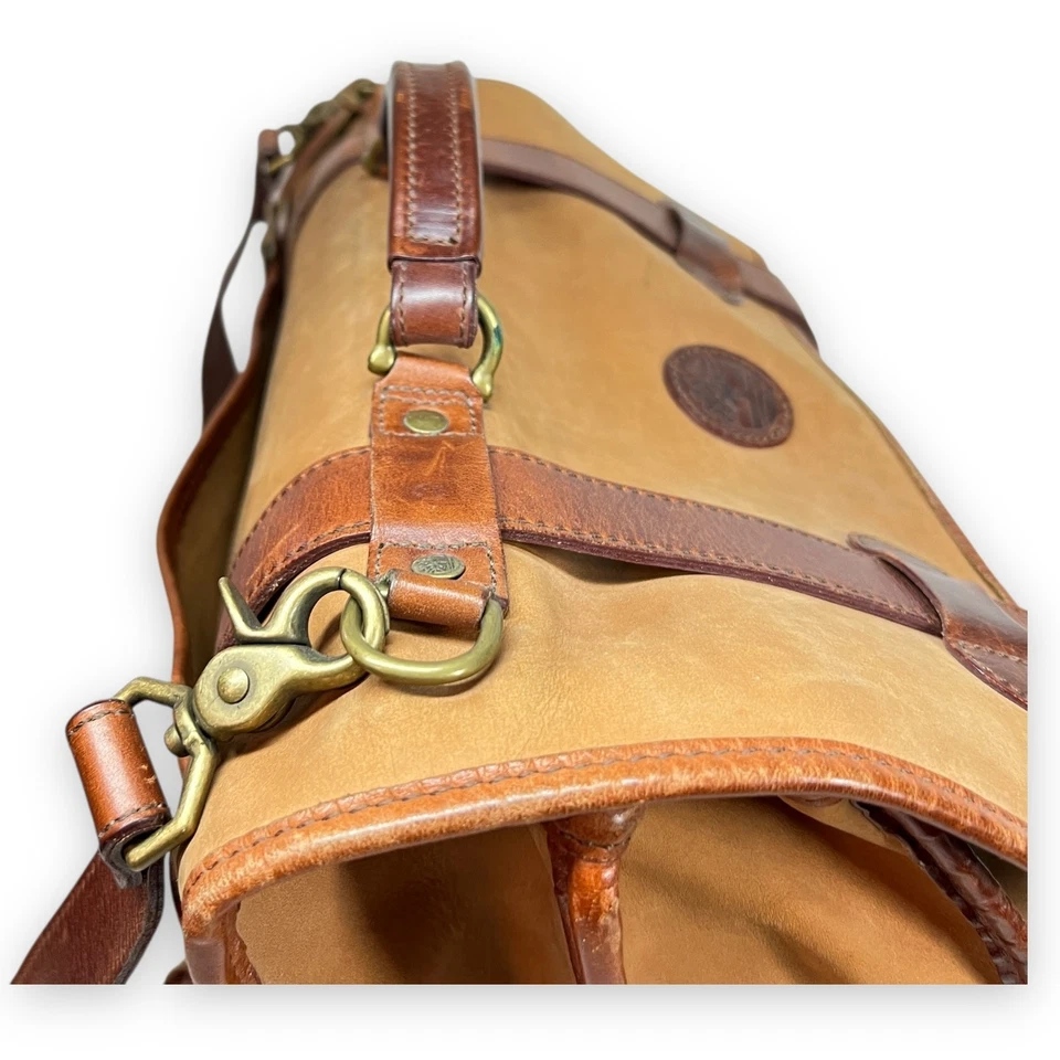 De Colección Timberland Maletín Hombres Cuero Tostado Hecho en EE. UU. Gorpcore Bolso Mensajero Patrimonio Foto 3 de 4