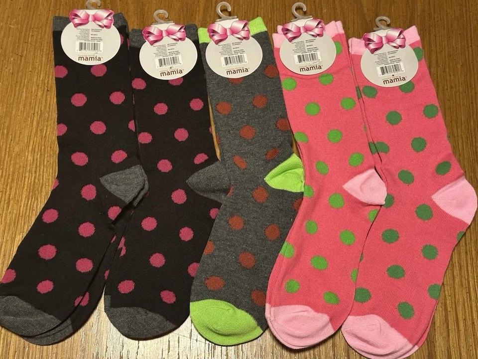 Lote de 5 pares de calcetines Mamia de moda para mujer talla 9-11 lunares nuevos Foto 2 de 4