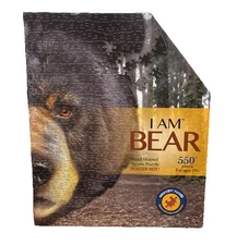 New, Sealed! Madd Capp I AM BEAR Head-Shaped Jigsaw Puzzle, 550 Pieces 