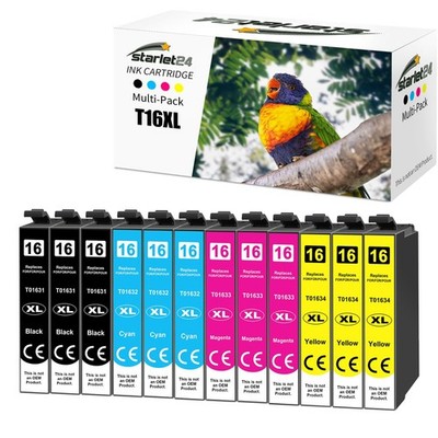 12x 16XL Druckerpatronen für Epson WorkForce WF-2630 WF-2750 WF-2510 Set