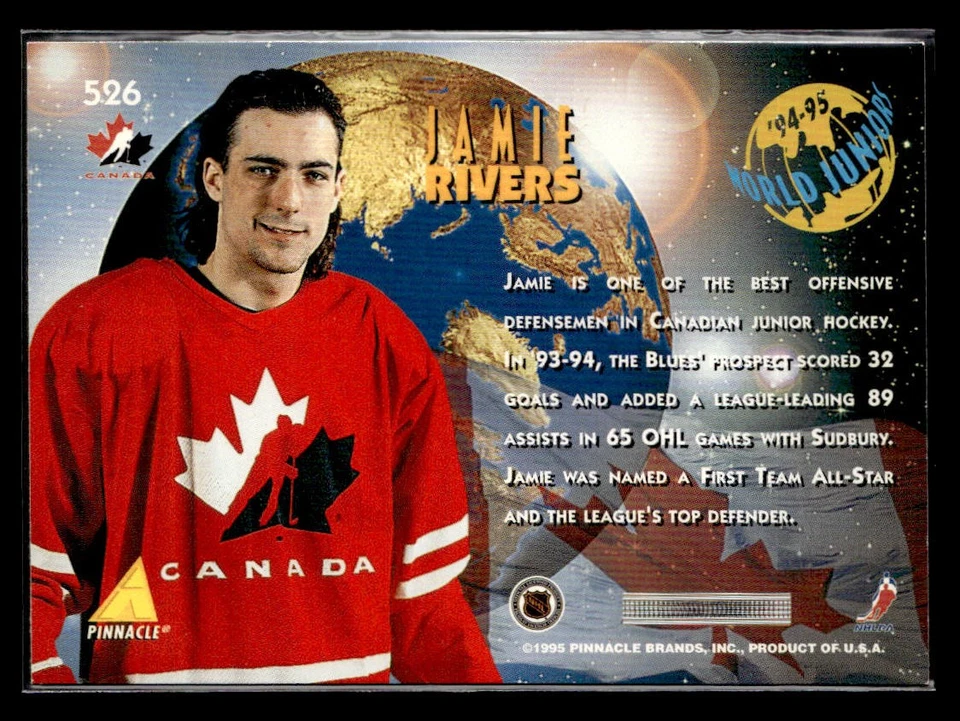1994-95 Pinnacle Jamie Rivers #526 Rookie - Image 2 of 2