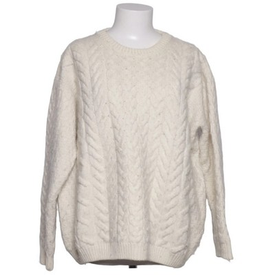 Aran Woollen Mills, Strickpullover, Größe: XXL, Weiß, Chevron, Zopfstrick #33A