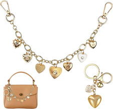 2 Pcs Purse Extender Chain, Bag Chain Handle Straps Heart Pendant Bag Charms fo