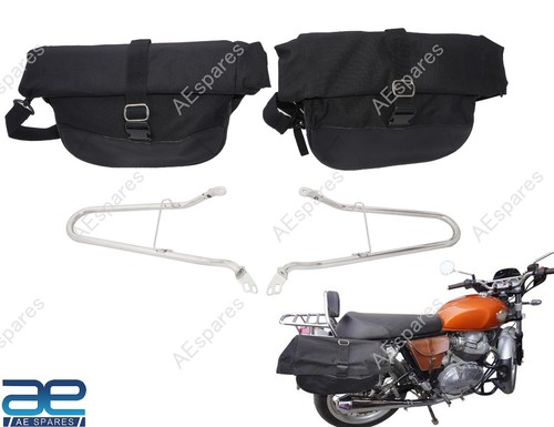 Soft Pannier Bags With Mounting Rails For Royal Enfield GT & Interceptor 650 S2u - Picture 1 of 11