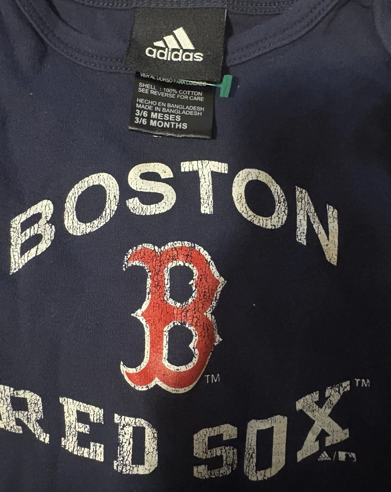 Boston Red Sox MLB Unisex Baby Short Sleeve Romper Size 3/6 Months - - Image 2 of 2