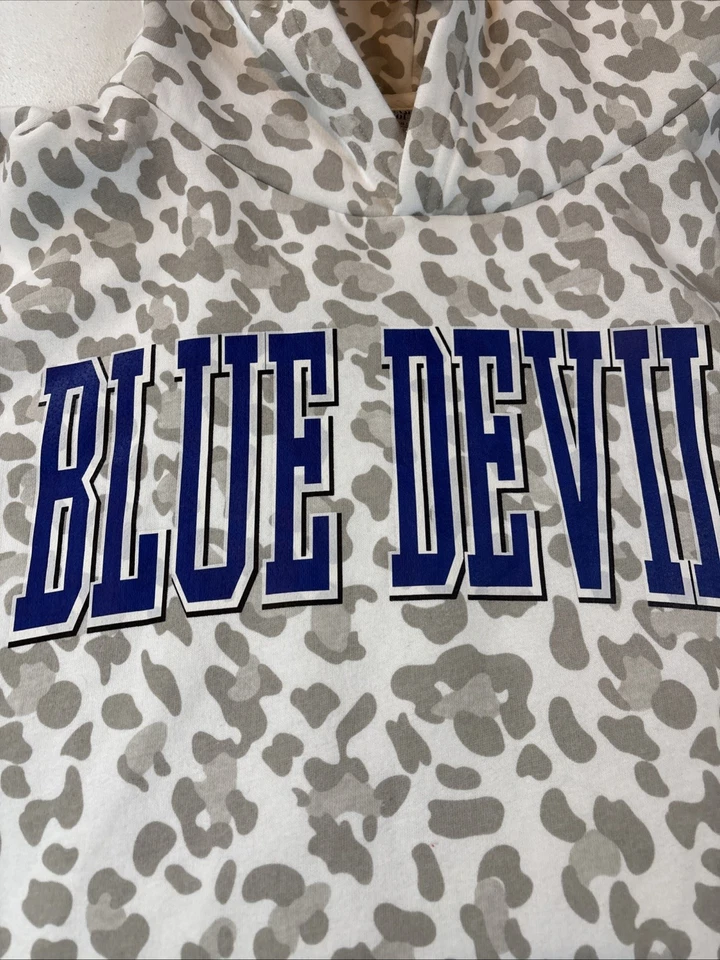 Gameday Couture Talla XL Duke Blue Devils Sudadera con Capucha de Gran Tamaño Estampado de Leopardo Abertura Lateral Foto 3 de 4