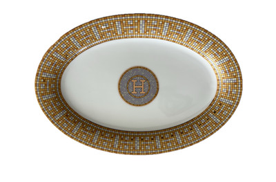 Mosaic Gold Luxury Bone China 10 Inch Oval Platter