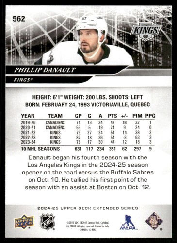 2024-25 Upper Deck Phillip Danault Los Angeles Kings #562 - Picture 2 of 2