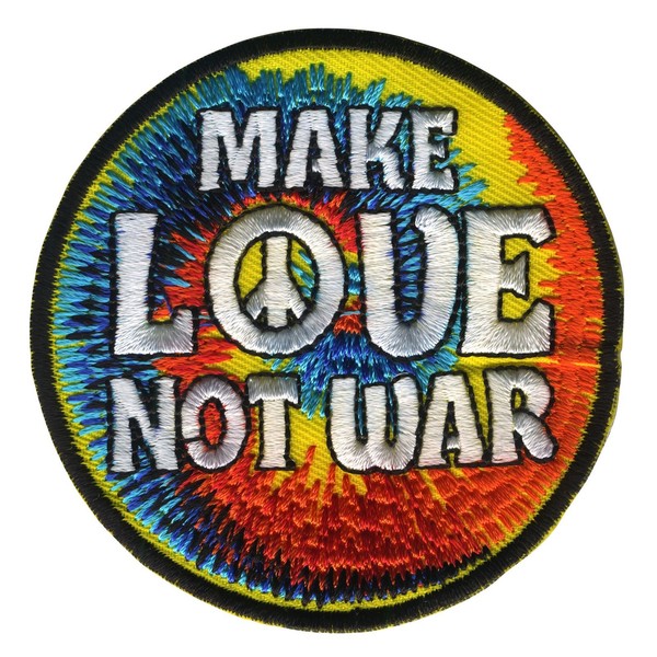 AufnäHer Make Love Not War Bunt Patch BüGelbild Abzeichen AufbüGler-image
