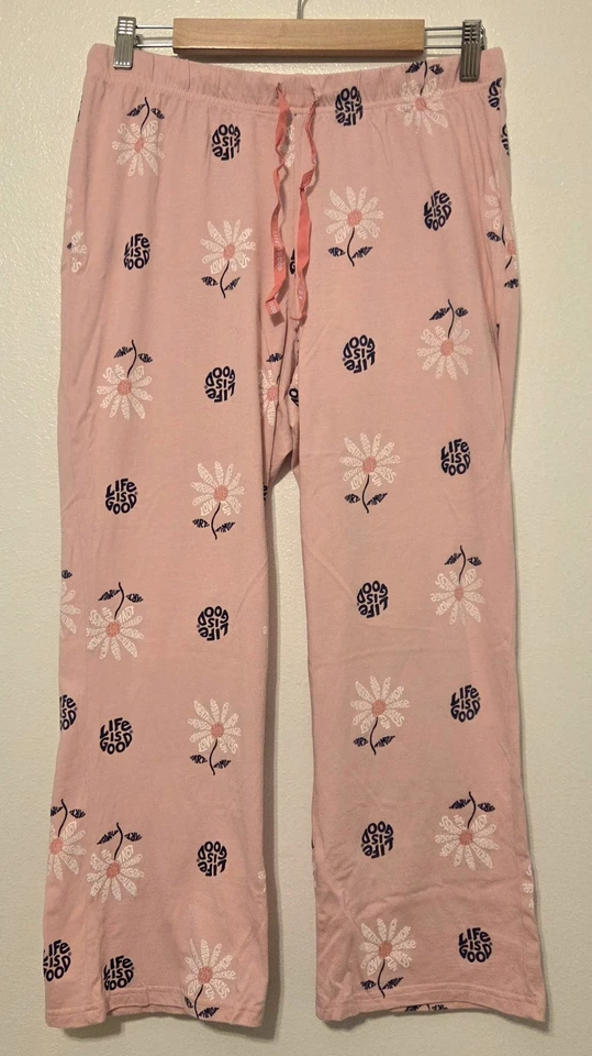 Pantalones Life Is Goof Sleep Lounge entrepierna 25" talla grande rosa arte del optimismo Foto 2 de 4