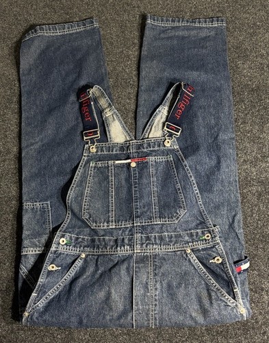 Vintage Tommy Hilfiger Denim Bib Overalls Womens Small 90s Aalyiah Style