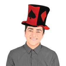 Card Suit Fabric Hat Adult Fits Most Casino Vegas Gambling Party Favor Accessory