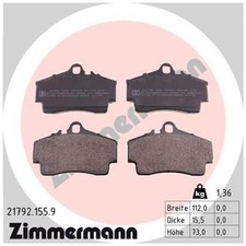 Zimmermann Bremsbelagsatz Bremsklötze hinten 98635293910 99635293000 | 21792.15