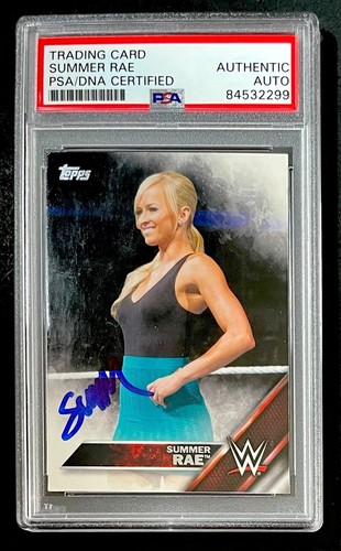 Summer Rae Signed 2016 Topps WWE Divas Trading Card Autograph PSA DNA Slabbed - 第 1/2 張圖片