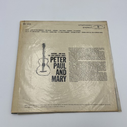Peter Paul And Mary Vinyl LP 1962 Warner Bros German Press Green Label WS 1449 - Picture 7 of 14