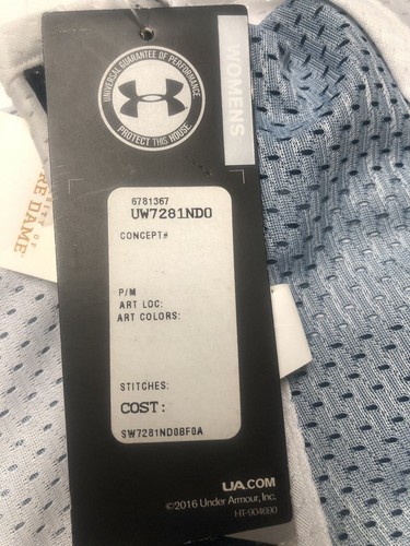 Camiseta sin mangas Under Armour College Notre Dame para mujer de malla talla mediana irlandesa - Imagen 5 de 8