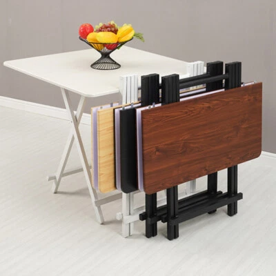 Space Saving Kitchen Table Wood Dining Room Breakfast Cafe Square Folding Desk