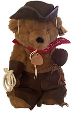 Dakin teddy Bear 19" Elegante Tags still on Buckaroo cowboy 1985 VTG Rare plush