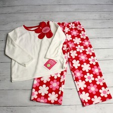 Carter's Girl's Fleece Pajama Set Size 4 Love Flowers 2 Piece