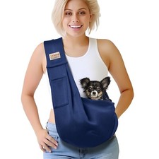 Pet Dog Sling Carrier for 3-10 lbs pet,Dog Purse Pouch,Dog Satchel,Reversible...