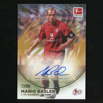 2024 Topps Mario Basler Bundesliga 60 Years Auto Gold 27/50 Kaiserslautern ZD717