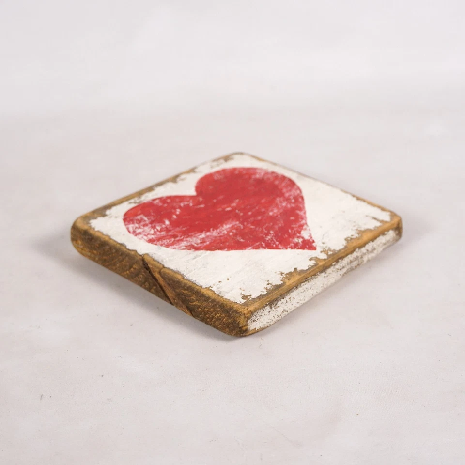 Wooden Rustic Country Heart Art Decor Decoration Valentines Artwork Wood Tile - Image 3 of 4