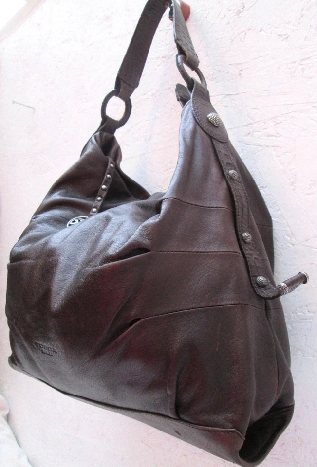 Authentique grand sac à main TOSCA BLU cuir bag - Photo 4/4