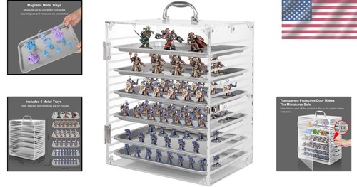 Durable and Stylish Miniature Case with 6 Magnetic Trays - Warhammer Compatible - Picture 2 of 8