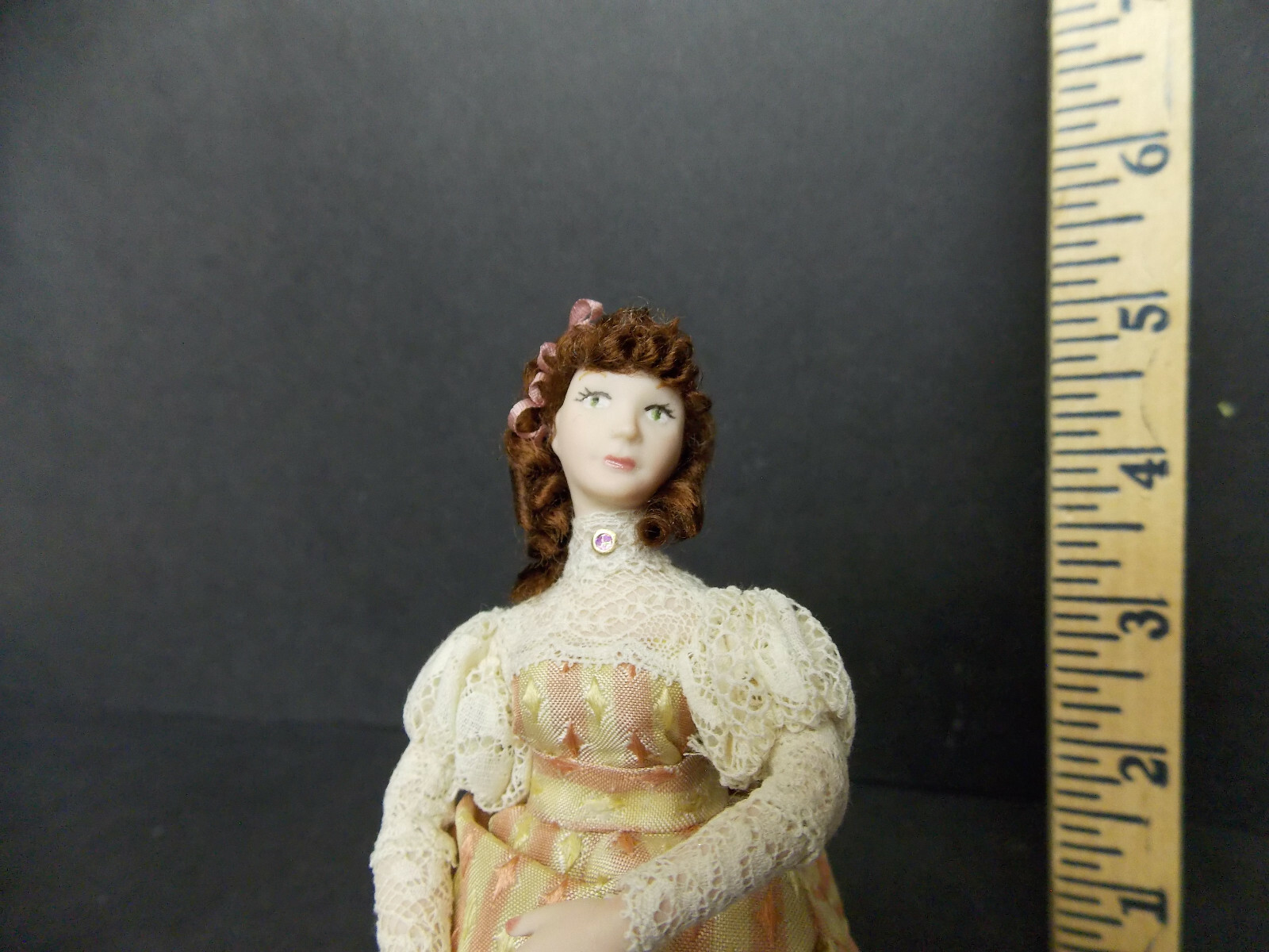 DOLLHOUSE DOLL PORCELAIN VICTORIAN LADY W/ AUBURN HAIR eBay