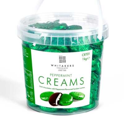 Whitakers dunkle Schokolade neuwertig Fondantcremes - Großwanne 1 kg/120 Stück