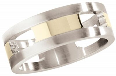 Dolan Bullock Bel Air Stainless Stl  18k gold  ring nrg010400 msrp $250