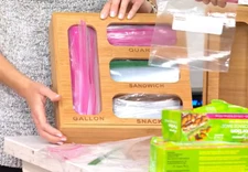 Cella Bamboo Zip Top Food Storage Bag Organizer Brand New K85619 K85619A