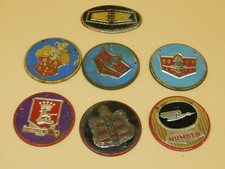 1950's Wheaties Cereal Premium Tin Car Emblem Lot of 7 Vintage