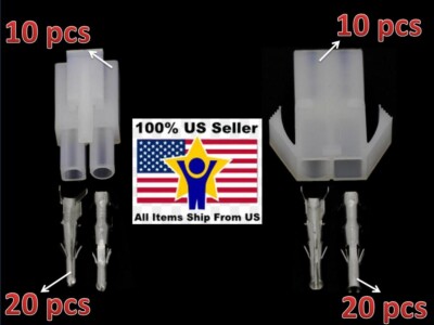 60pcs 2 Pin Molex Connector Matched Set, For 14-20 AWG, w/ Positive Latch