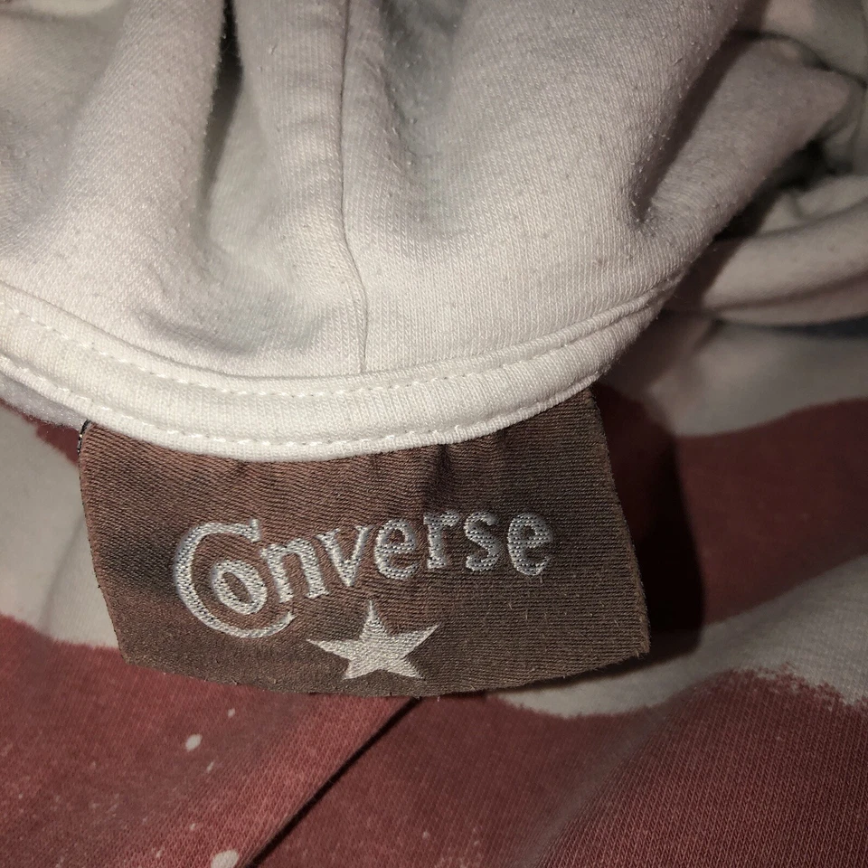 Sudadera con Capucha Converse Bandera Americana Talla Pequeña Capucha Skateboarding Skate HECHA EN ITALIA Foto 3 de 4