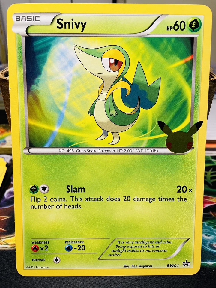 Pokemon Snivy BW01 First Partner Pack 25th Anniversary Jumbo Promo Card - Image 2 of 3