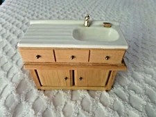 Miniature Dollhouse Bathroom Wood Vanity Bar Soap Concord Eagle 4 1/2" x 3 3/4"