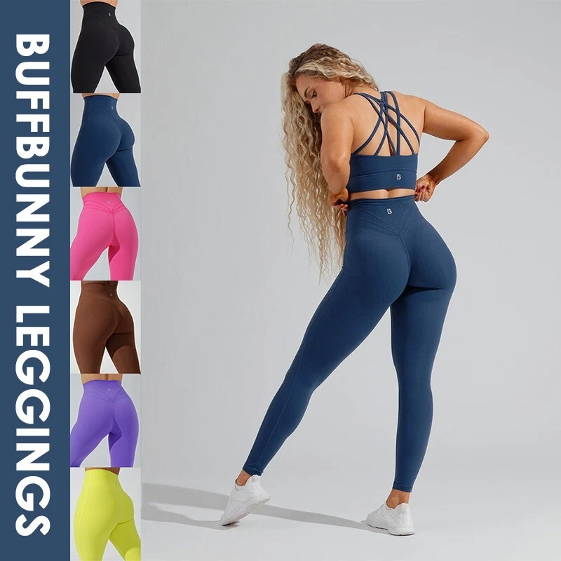 Buffbunny Leggings Yoga Soft High Waist 3 line Elastic Women Fitness Pants  Tight