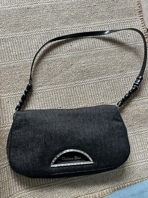 【美品】Chistian Dior  vintage handbag Christian Dior Vintage Leather Embroidered Detective Bowler