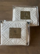 Ralph Lauren Antoinette Sateen Quilted Standard Shams-Brand New -Ivory Set of 2 