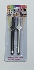 2 Pk Stylus Pen Pens Touch Screens IPad IPhone Tablets Fine Tip Silver Black