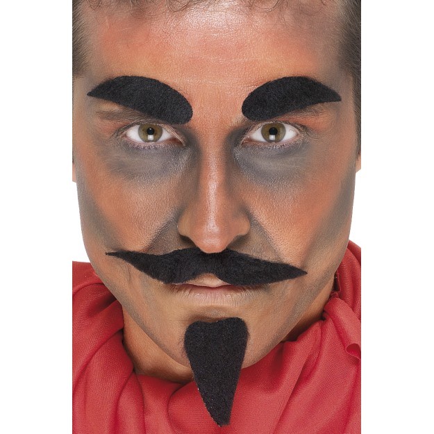 Devil Facial Hair Set Mens Halloween Devils Fancy Dress Accessory eBay