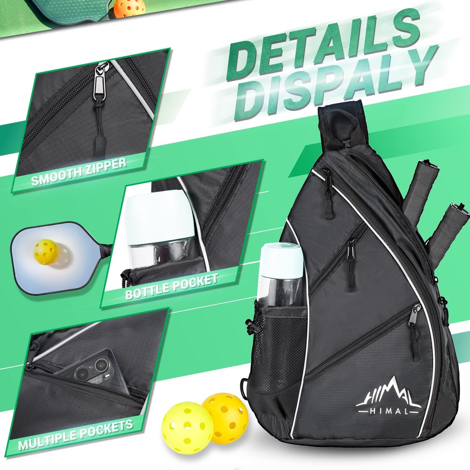 Himal Pickleball BagAdjustable Pickleball,Tennis,Racketball Sling Bag