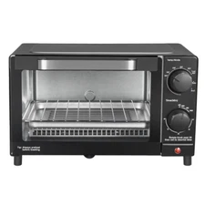 New 4-Slice Toaster Oven, Black, Includes Baking Rack and Pan, 3 Settings