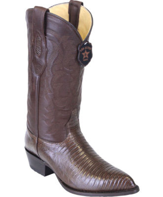 LOS ALTOS MEN BROWN GENUINE TEJU LIZARD WESTERN COWBOY J-TOE BOOT D 990707