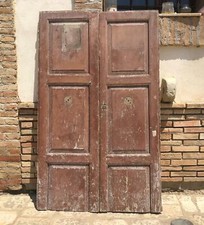 Antica vecchia Porta d' entrata bugnata portone in legno massello a due ante